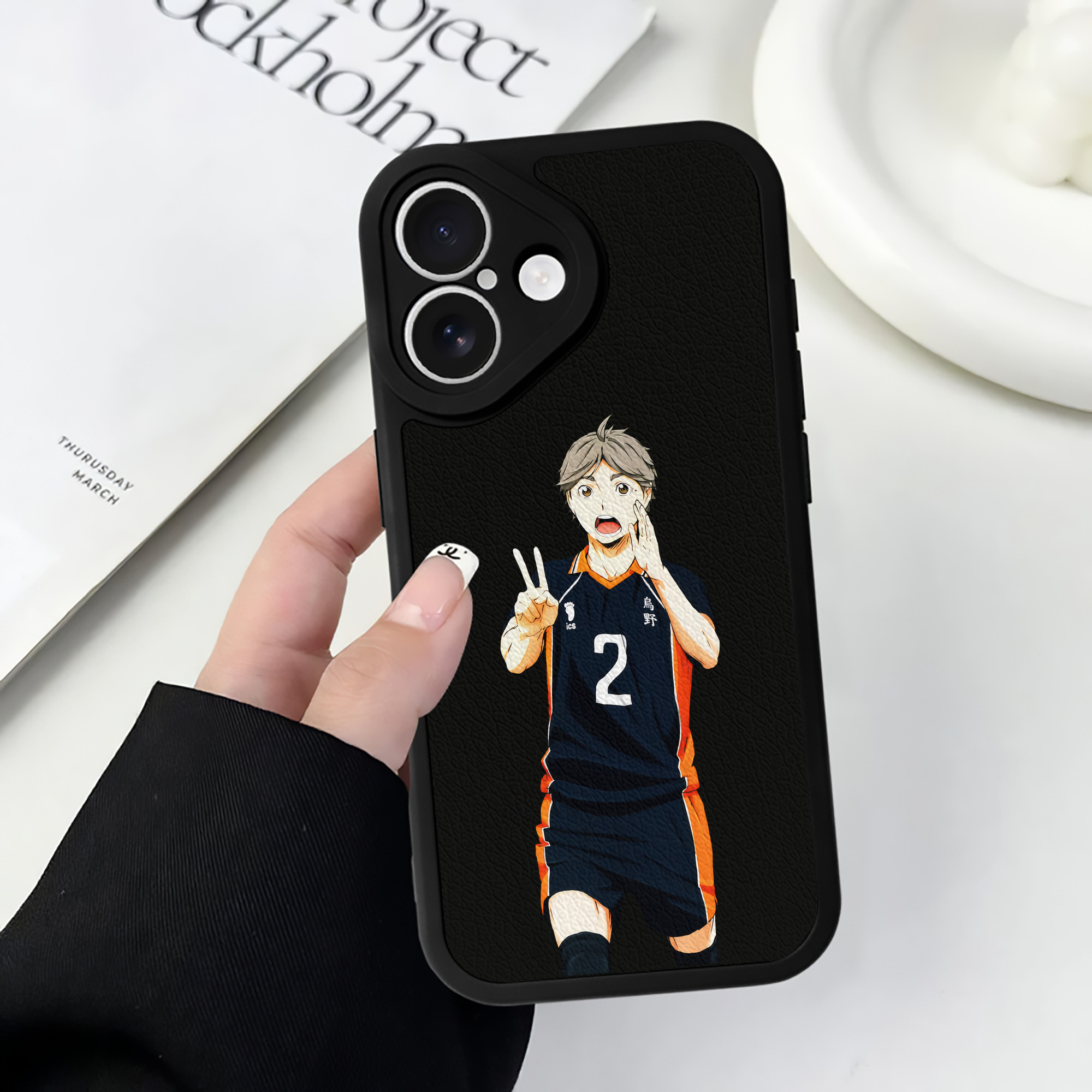 （画像用） ハイキュー!! Haikyu!! 【iPhone 16シリーズ対応】シリコンスマホケース（レザー調） 材質：シリコン